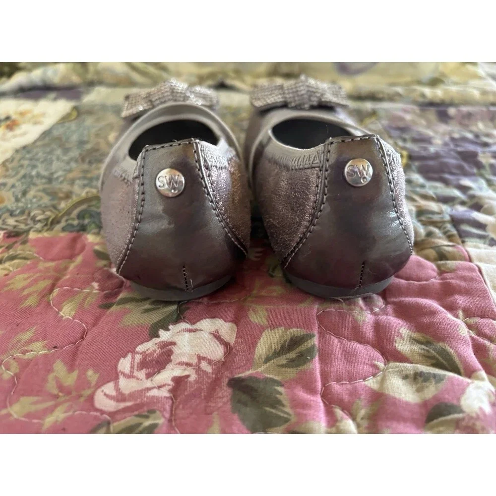 Stuart Weitzman Girls Shoes Ballet Flats Silver Bronze Dressy Formal Toddler 8